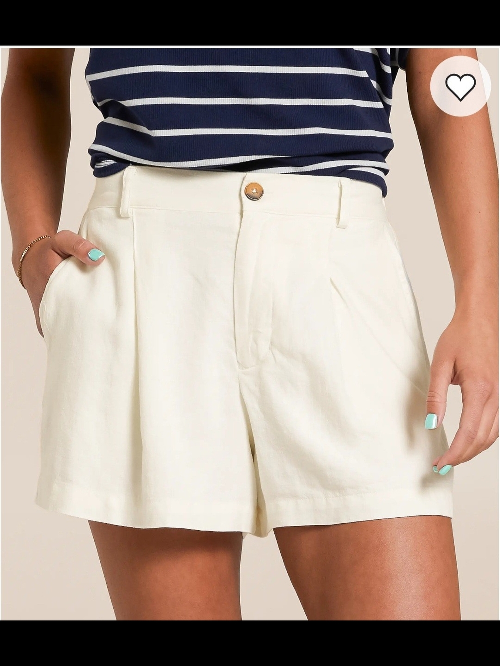 Z Supply White Micah Linen Shorts